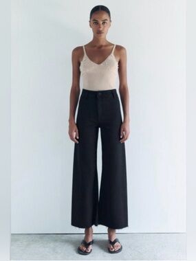 Zara Marine Wide Leg Black Jeans